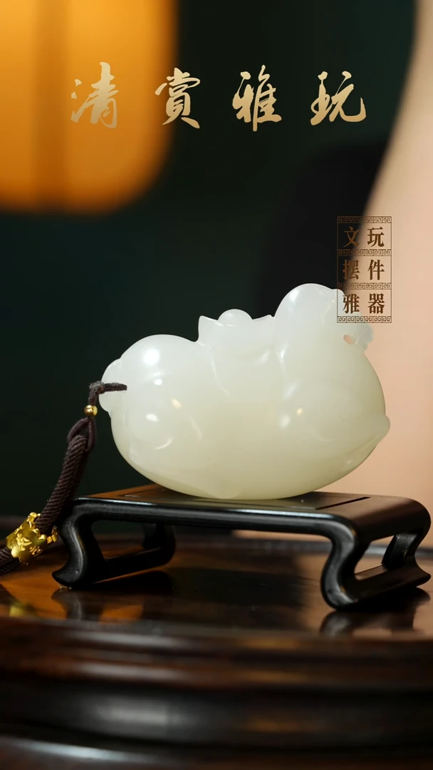 玉《马到成功》手把件摆件