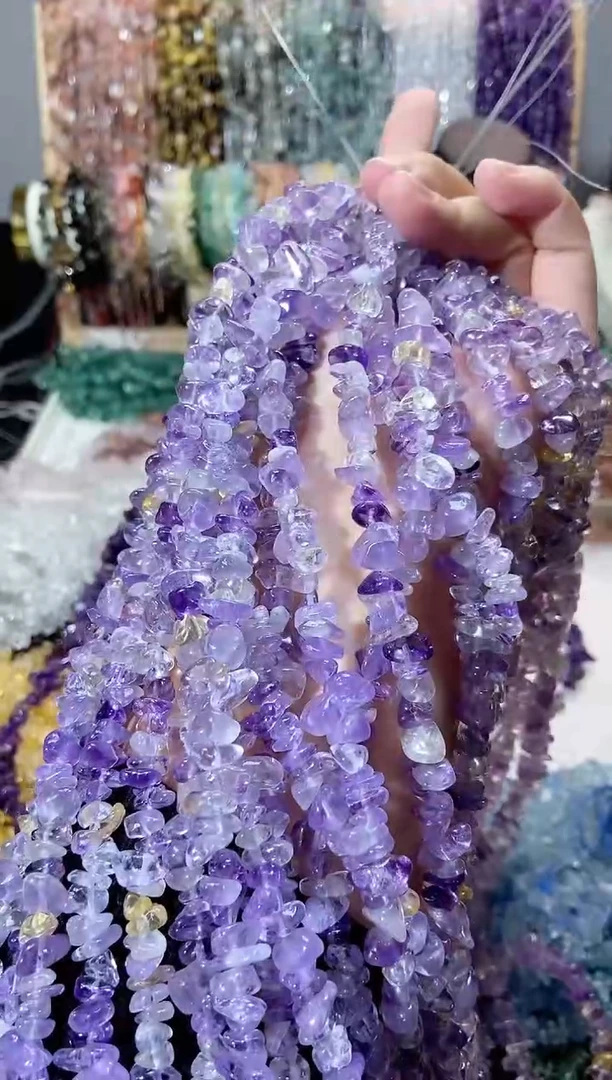 未镶嵌珠宝半成品水晶紫黄晶