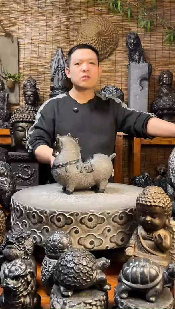 石材30唐马天然青石雕刻