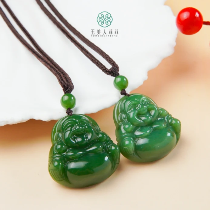 HD石惑珠宝*和田玉佛公吊坠约33*34mm^多样性发一