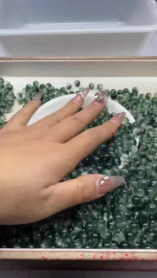 【闪购商品】水晶颈饰未镶嵌w138绿幽灵烤色8mm*25颗