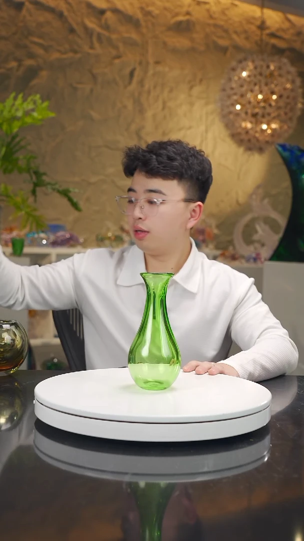 手工艺品琉璃浅绿色小设计款花器