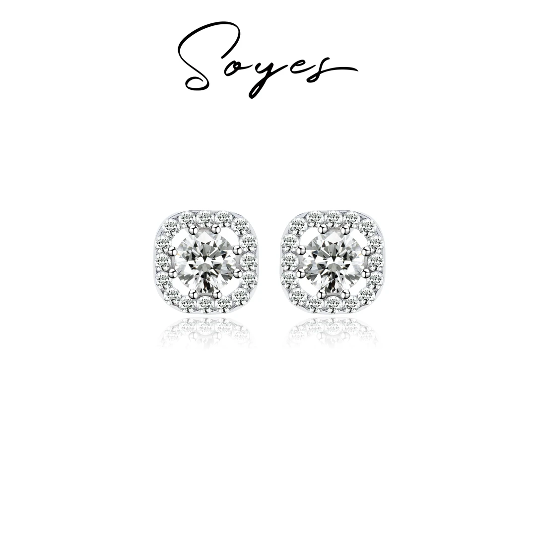 soyes/索野 合金锆石耳饰 回购无数次方糖耳钉超闪晕春节穿搭必备