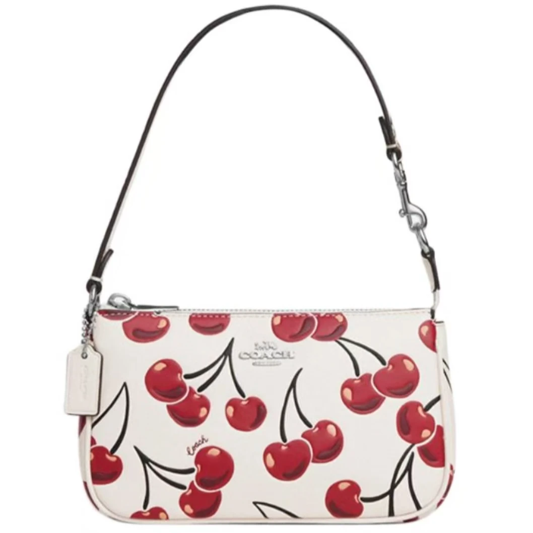 COACH/蔻驰 Nolita 19 小号白色樱桃手提麻将包 19*5*12 CZ012