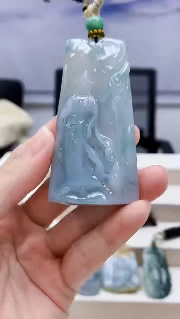 未镶嵌定制翡翠5028lr-毛货挂件70