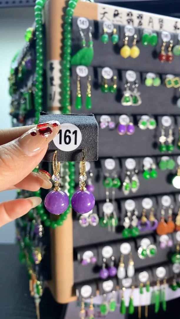 【闪购商品】翡翠耳饰银S925镶嵌161..