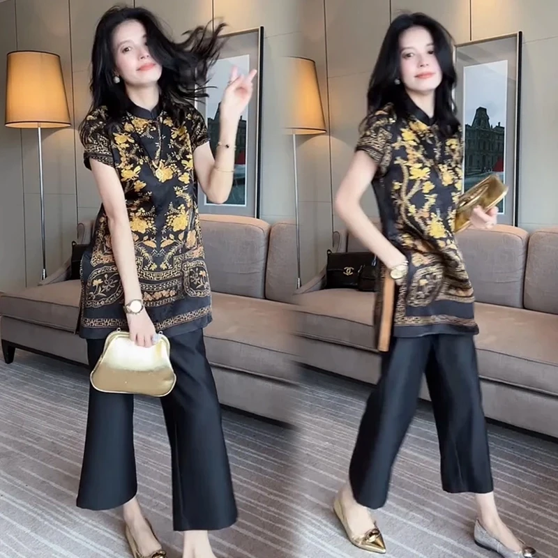 时尚新中式国风衬衫女2025夏季新款洋气时髦显瘦减龄百搭盘扣上衣