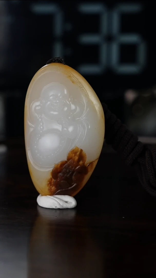 吊坠(不含链)未镶嵌和田玉饿***天和田玉弥勒