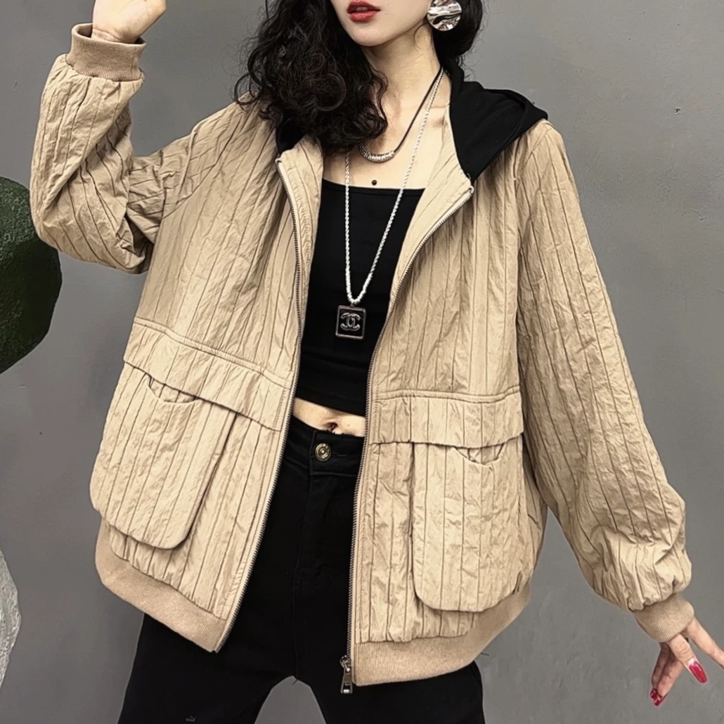 8741新款秋冬休闲减龄显瘦宽松洋气连帽棉服