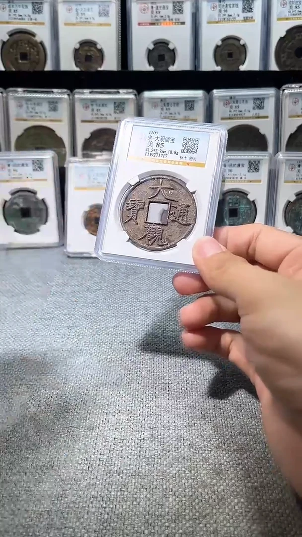 铜A059龙公博大观通宝美85分（狭府大）一枚1717