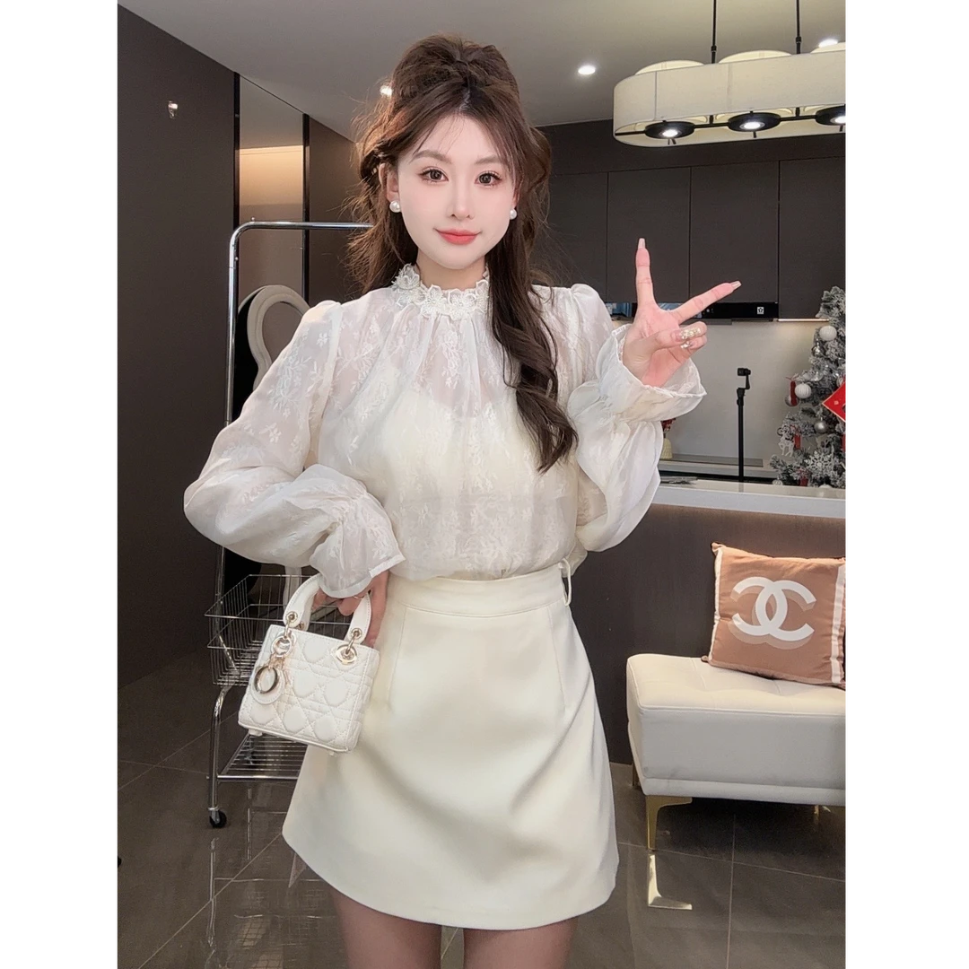 K小姐【告白恋人】春季新款洋气蕾丝时尚百搭衬衫小衫预C5SY7010A