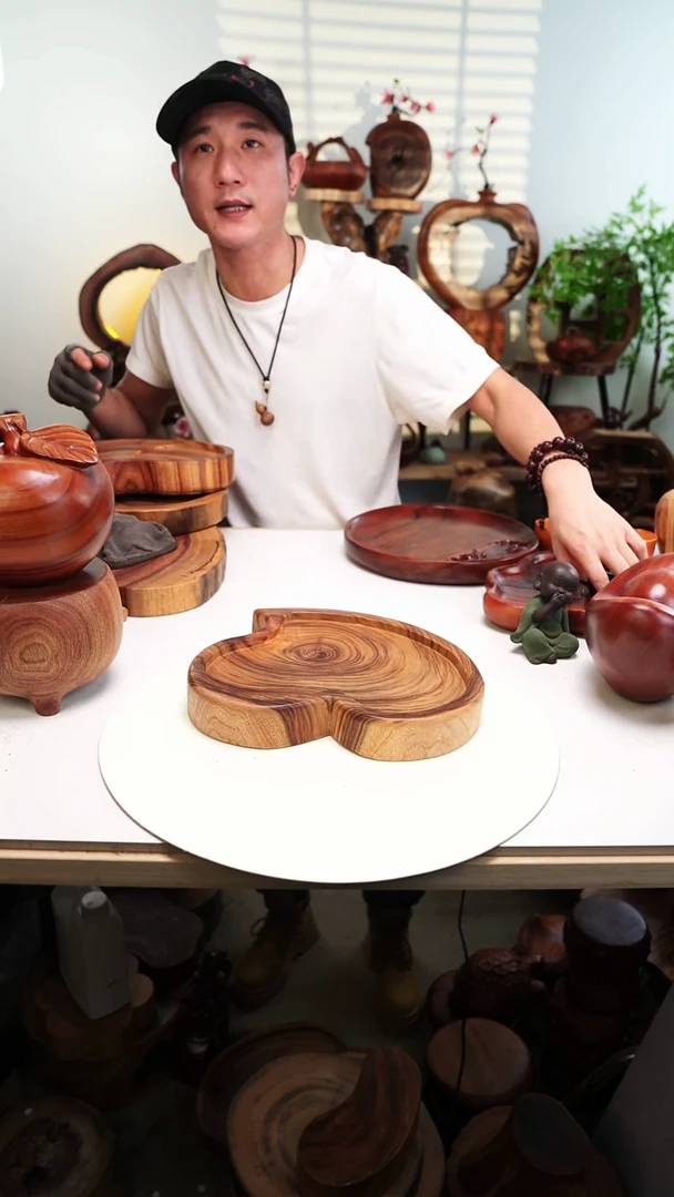 木香樟木摆件/爱心盆