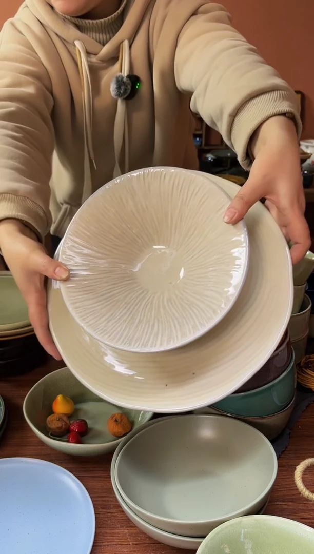 【闪购商品】碗X215 陶瓷碗盘两件套瑕疵介意不拍