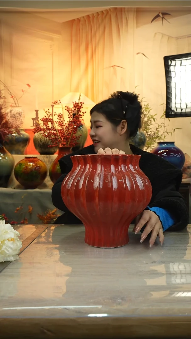 已打孔高25口20温陶瓷花瓶