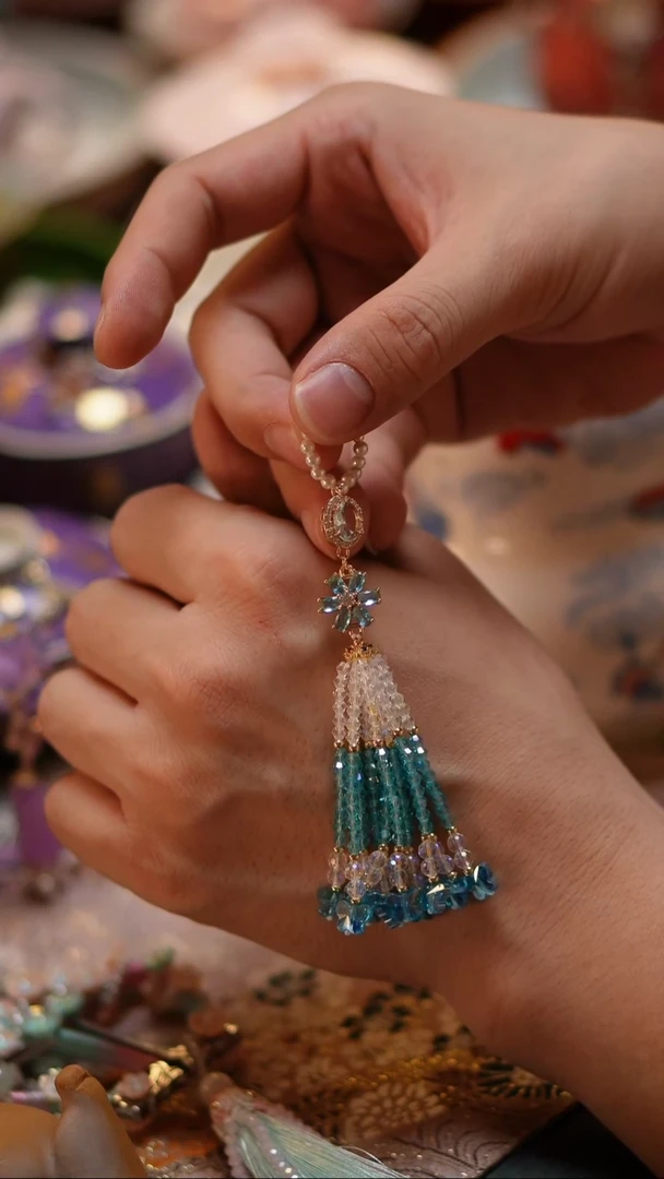 【闪购商品】摆件蓝色流苏蓝色流苏