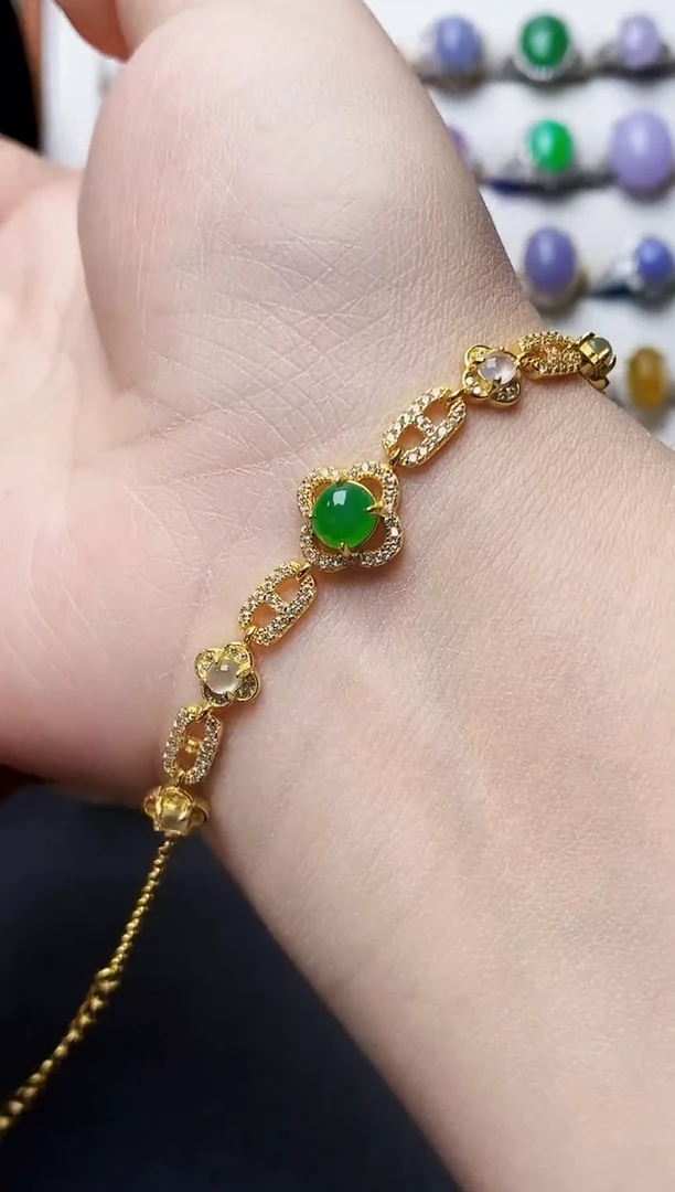 银S925镶嵌戒指翡翠0100