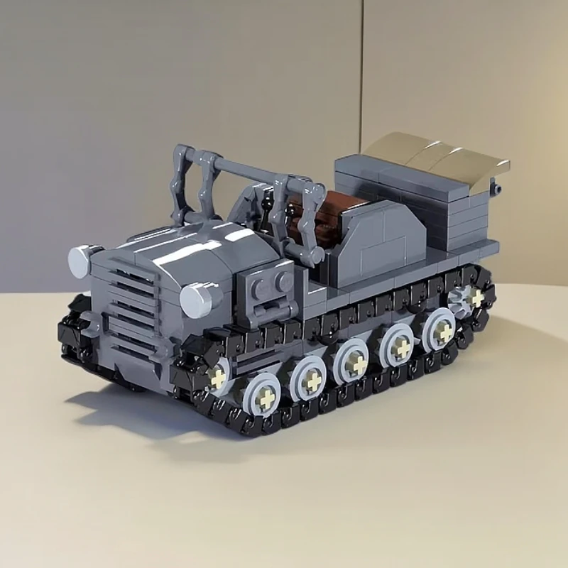 MOC坦克系列日本98式6吨全履带火炮牵引车拼搭积木模型套装礼品