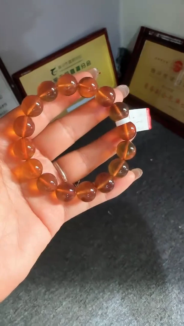 手串琥珀未镶嵌 #7缅甸琥珀紫罗兰手串12mm