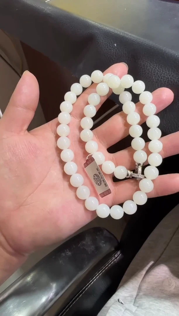 未镶嵌手串和田玉天泰白玉妈妈连（产地直发）
