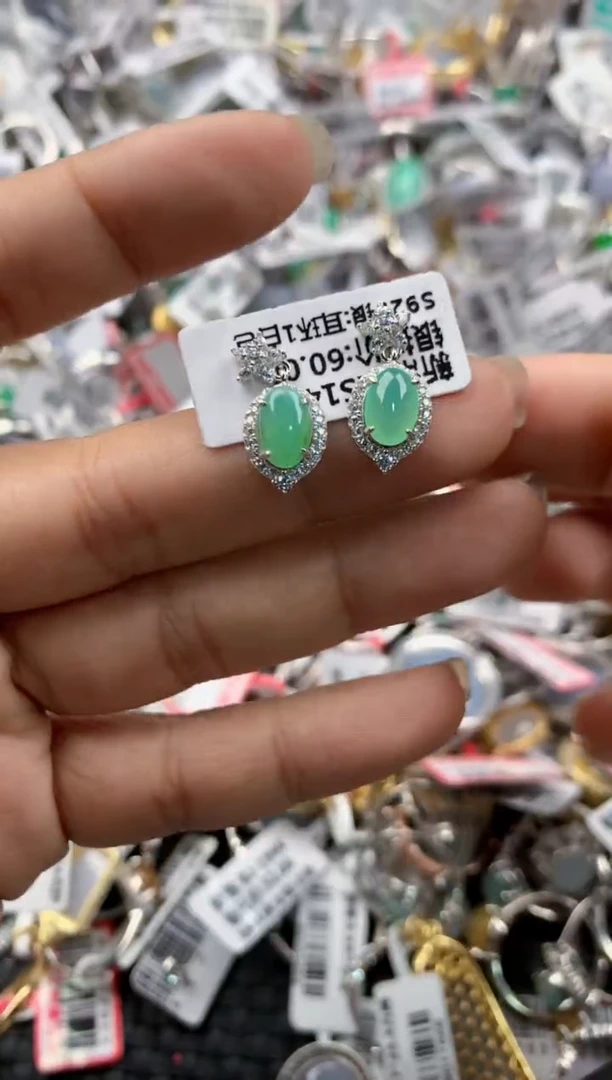 银S925镶嵌戒指翡翠131313---5