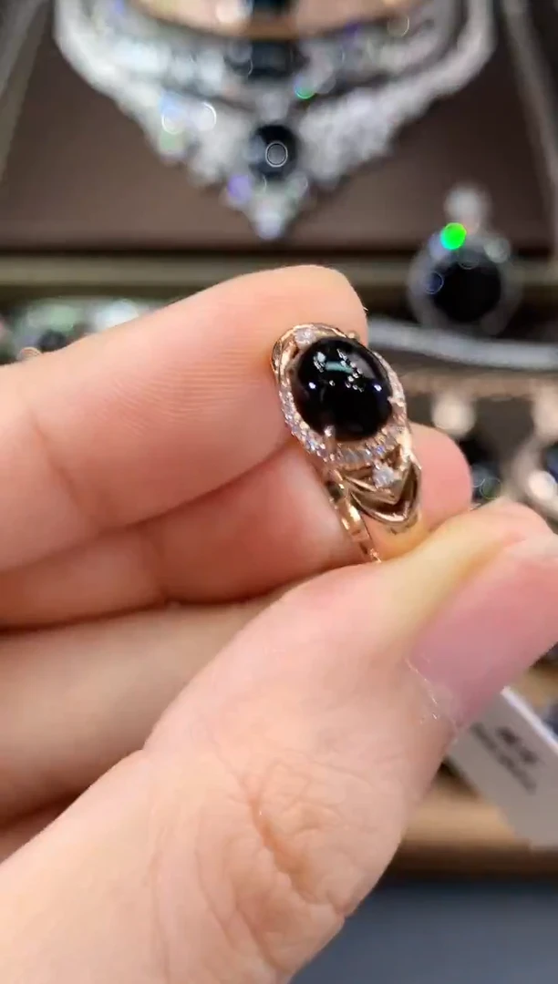 18K金镶嵌戒指翡翠C46