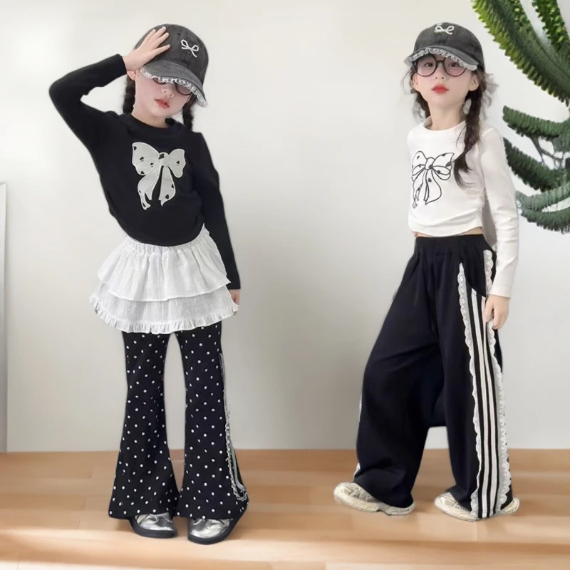 2025秋款韩系蝴蝶结打底T恤女童洋气时髦儿童长袖卫衣【蓓尔依彤】