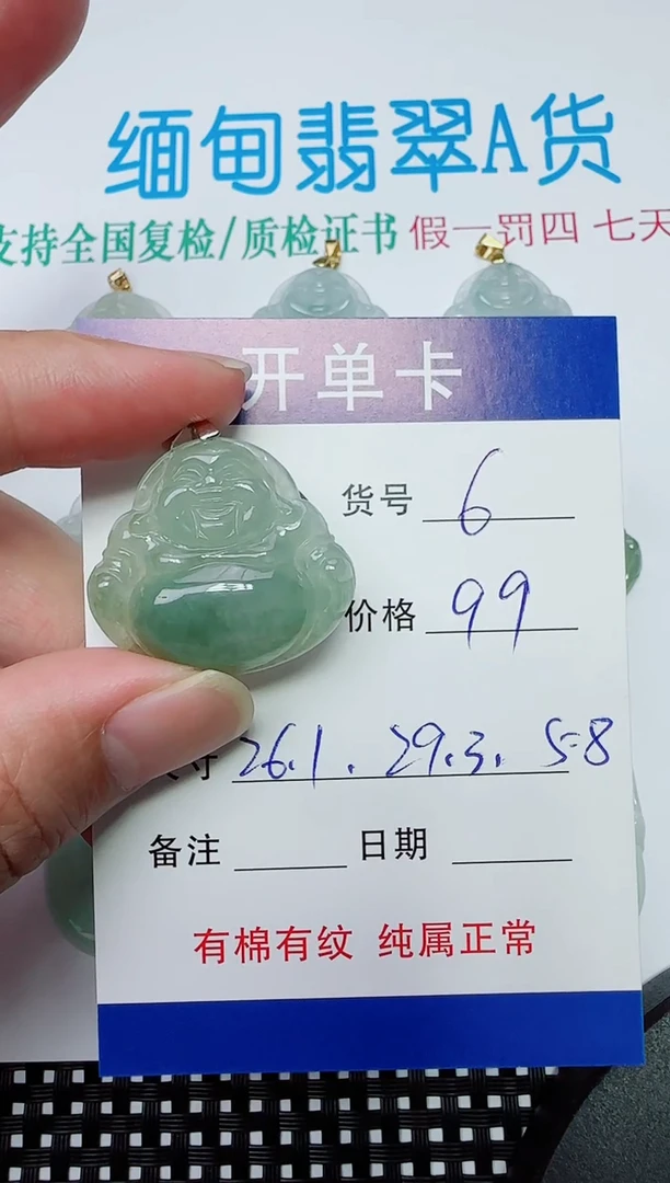 吊坠(赠链)银S925镶嵌翡翠6