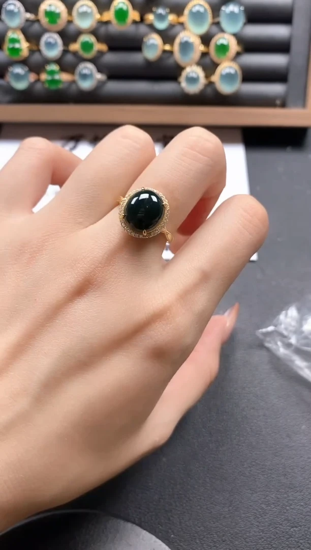 银S925镶嵌戒指翡翠4451