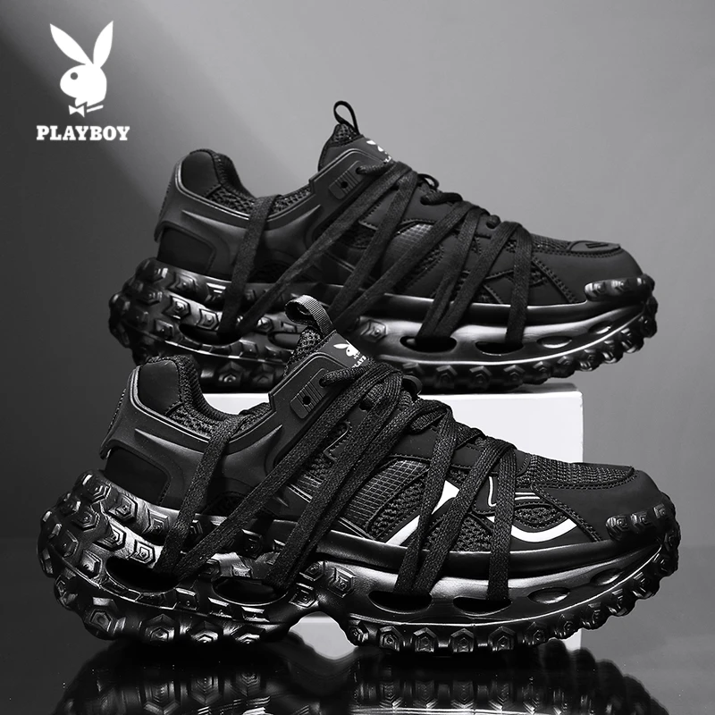 PLAYBOY/花花公子老爹鞋2025新款男士百搭时尚透气厚底休闲运动鞋