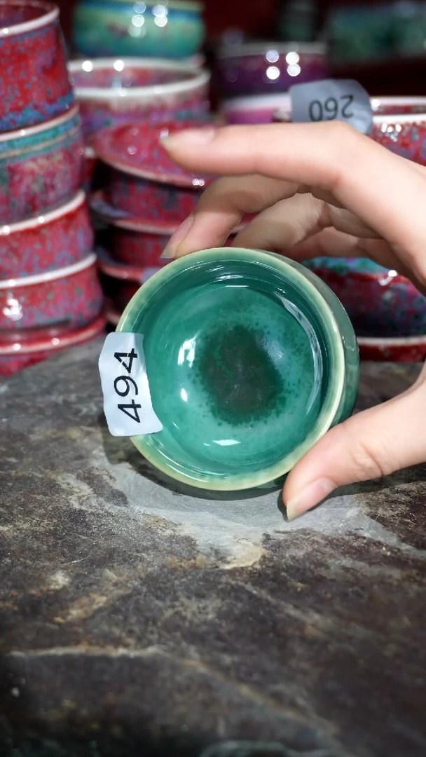 摆件陶精品窑变钧瓷茶器