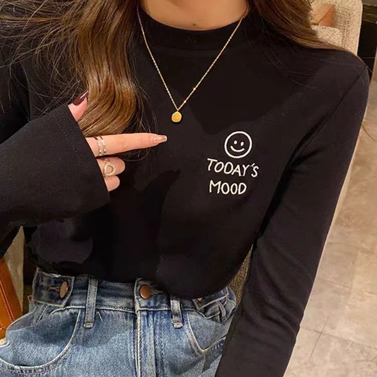 多巴胺冬日暖绒笑脸宽松版打底上衣百搭加绒卫衣女（衣长68左右）