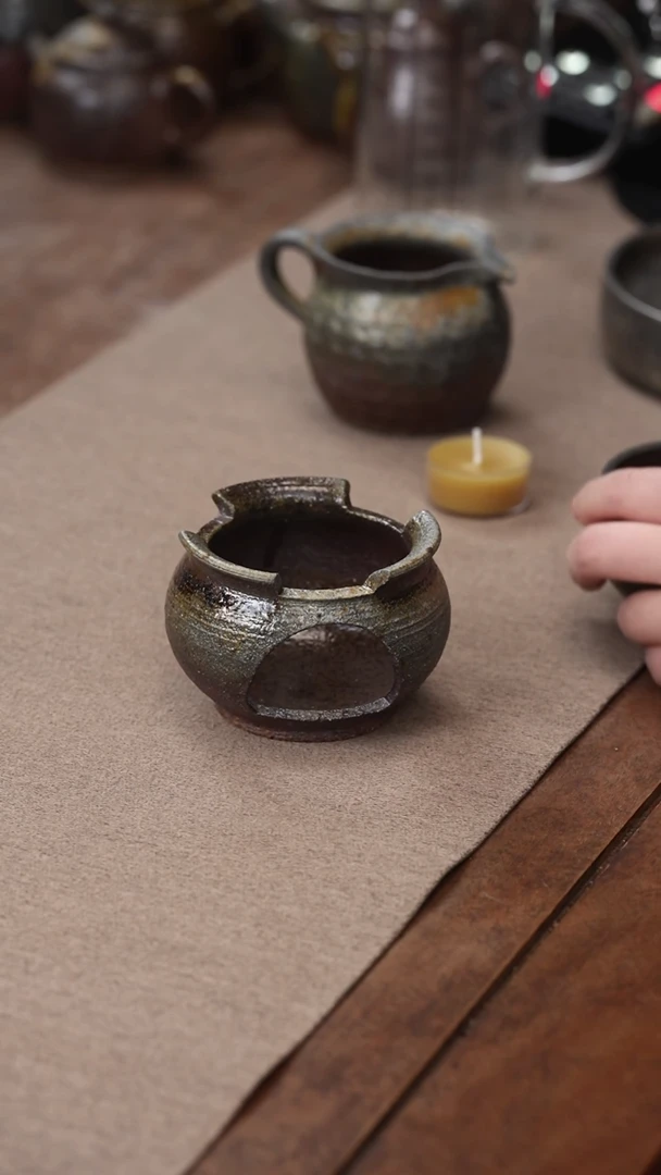 茶壶紫砂柴烧段泥小圆炉