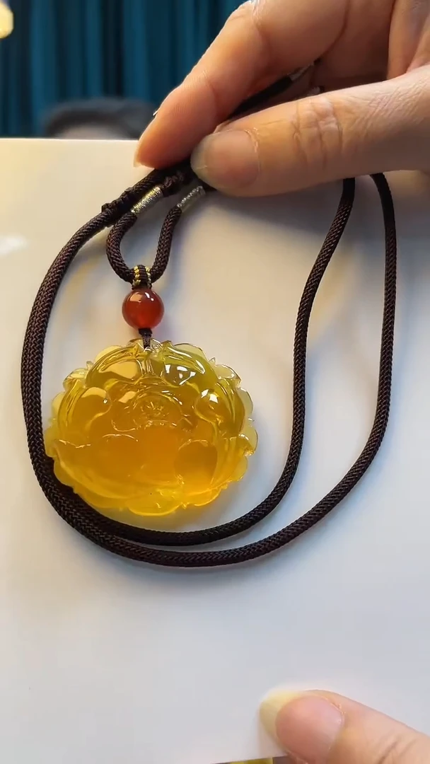 未镶嵌吊坠(不含链)金珀蜜蜡牡丹花套装