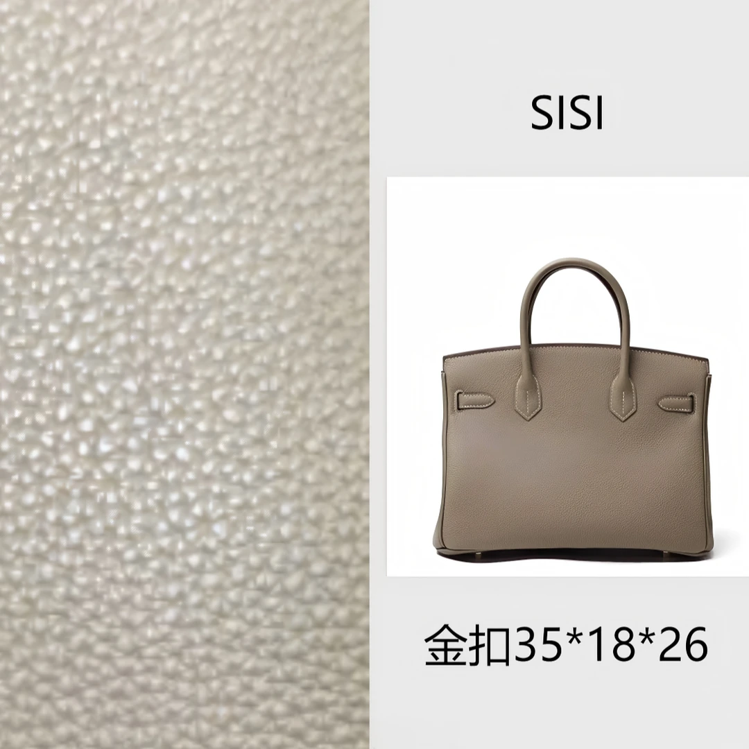 【尺寸：35*18*26】SISI原创设计真皮女包 铂金款35cm大象灰#金扣