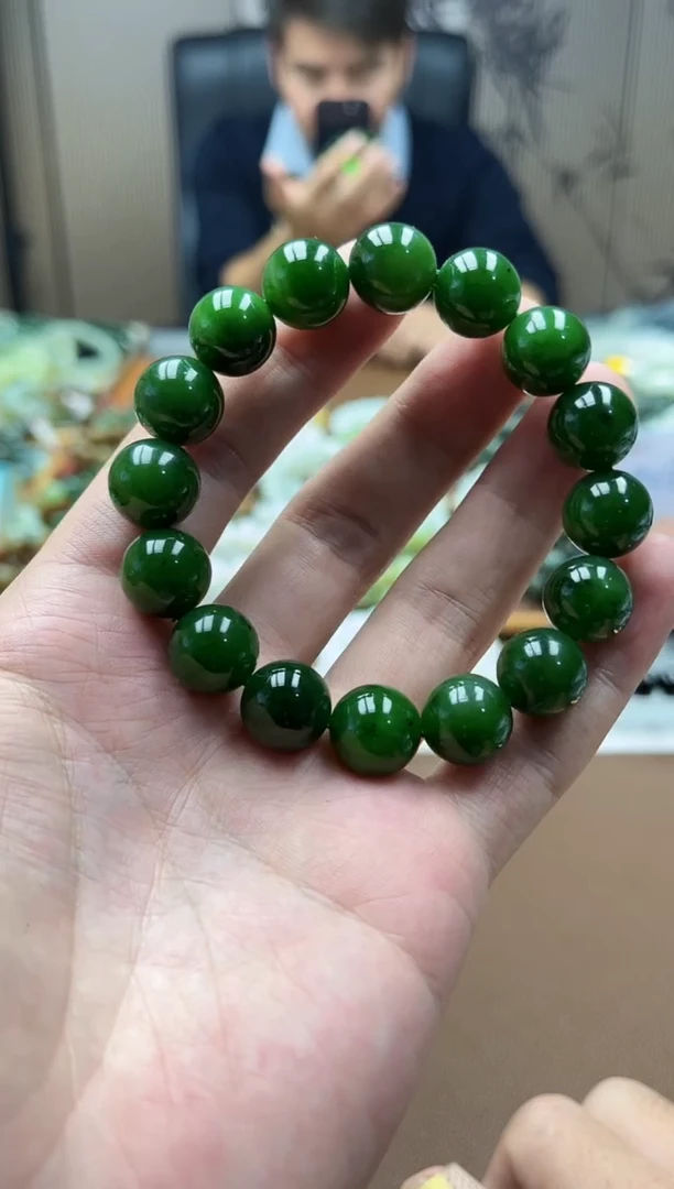 未镶嵌手串和田玉俄碧13