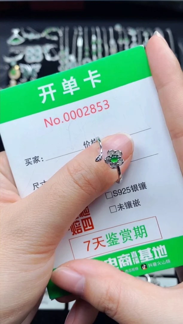 【闪购商品】翡翠戒指银S925镶嵌2853