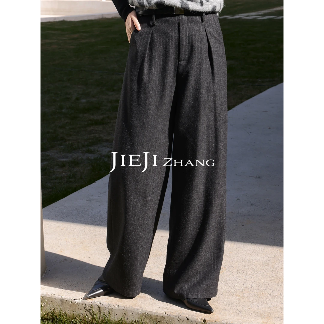 【JIEJI ZHANG】高级定制秋冬时尚设计款百搭混纺裤351183