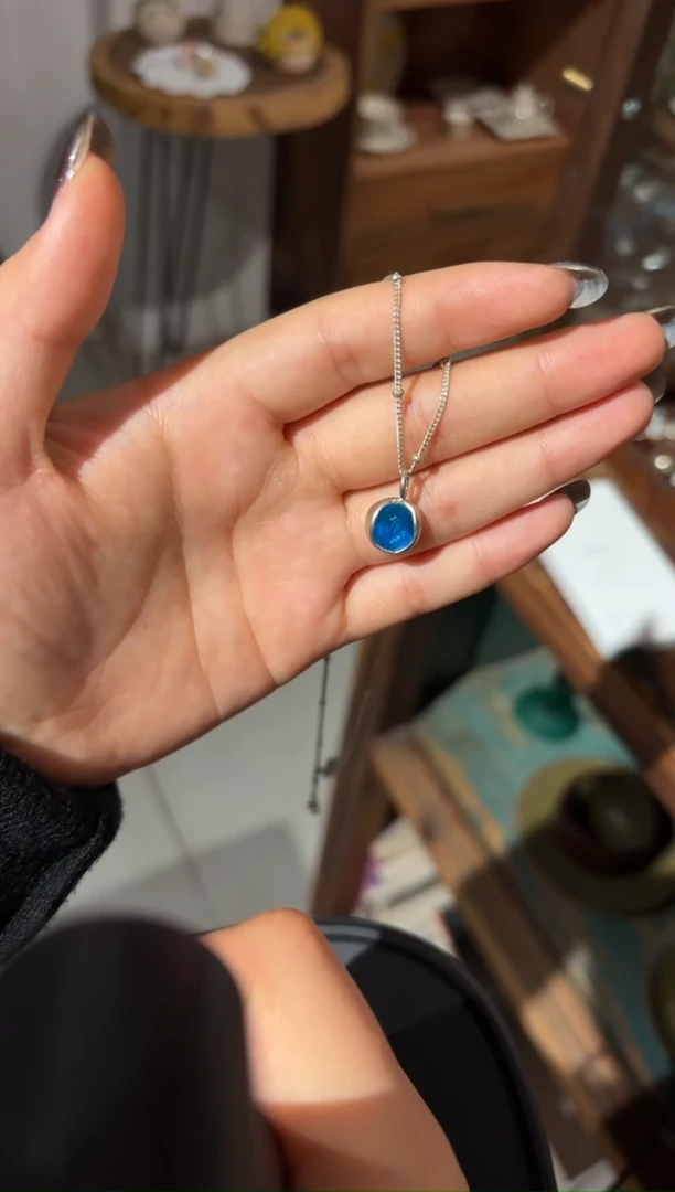 无925银海洋溶洞吊坠草终不似首饰