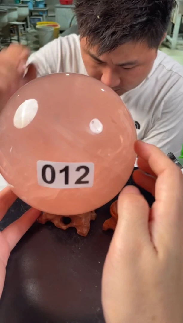 未镶嵌水晶大型摆件（非配饰）粉水晶球2.8公斤  12公分 012