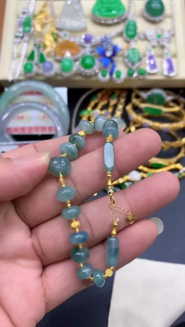 18K金镶嵌手链翡翠207-中国好珍宝