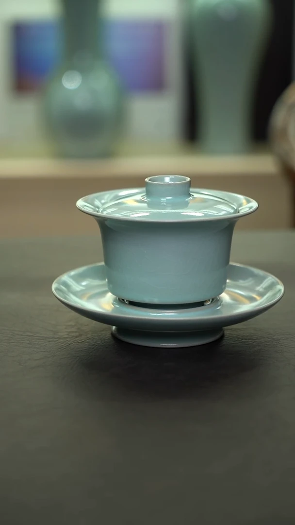 杯子瓷仿古马蹄盖碗微瑕