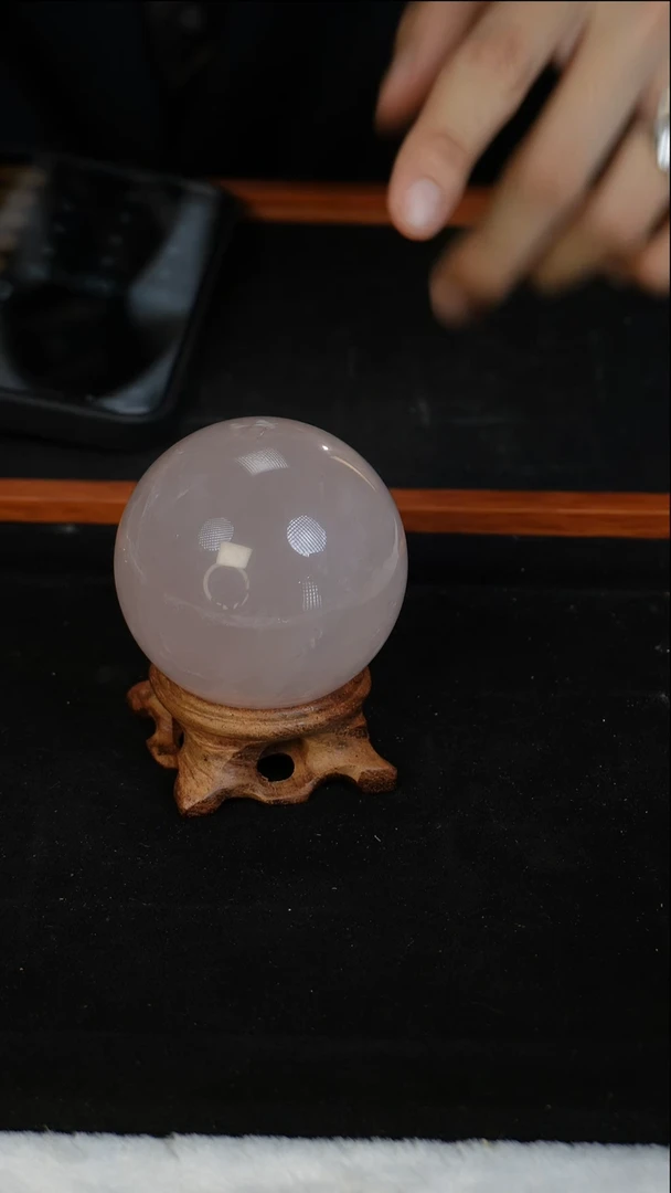 未镶嵌珠宝半成品水晶紫马粉球D275