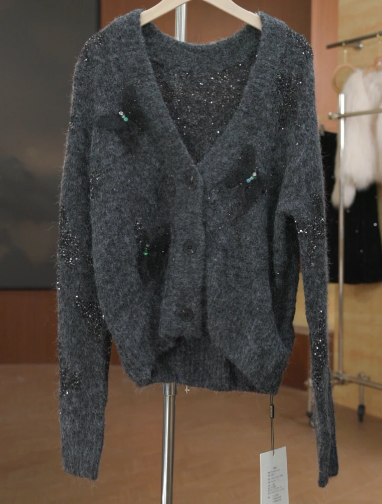 秋冬修身型风衣百搭气质外套秋季毛针织女装 717灰