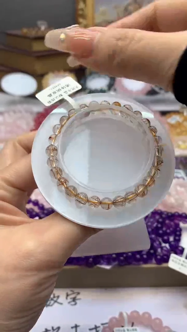 【闪购商品】水晶手链未镶嵌透体铜发晶6m