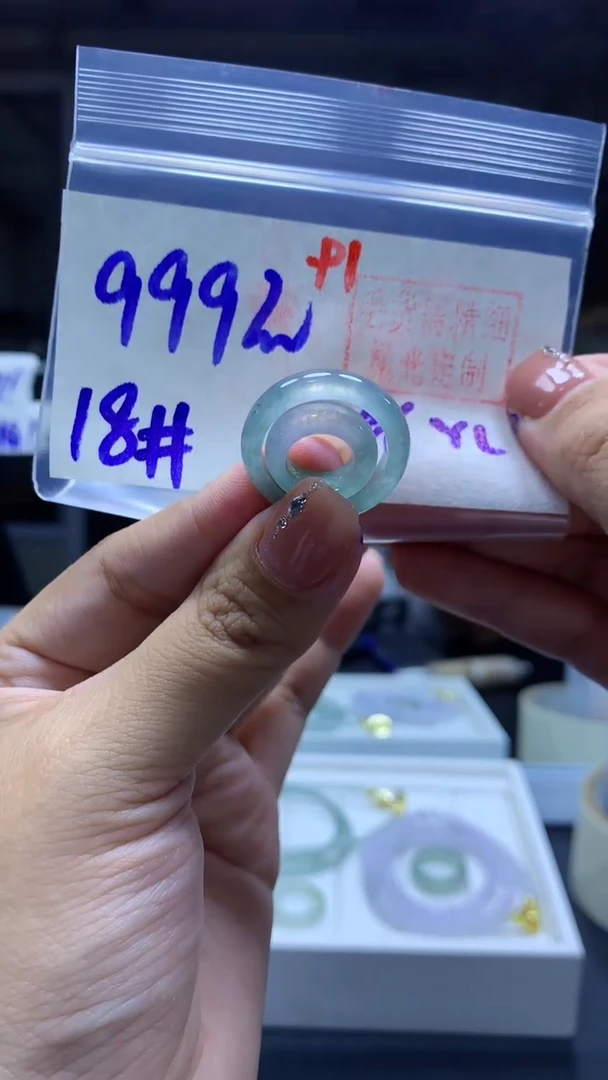 未镶嵌定制翡翠子母扣#999元-毛货需精细抛光 91