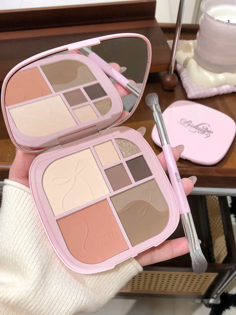 lishu荔树眼影盘八色立体修容盘2025新款眼部高光腮红综合盘