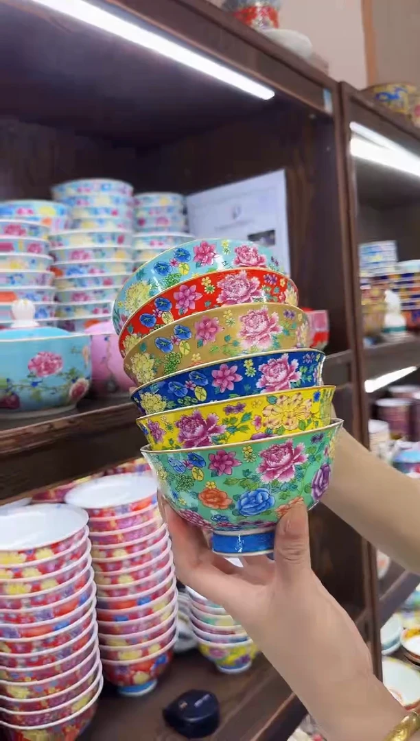 珐琅 5英寸饭碗6个景德镇餐具
