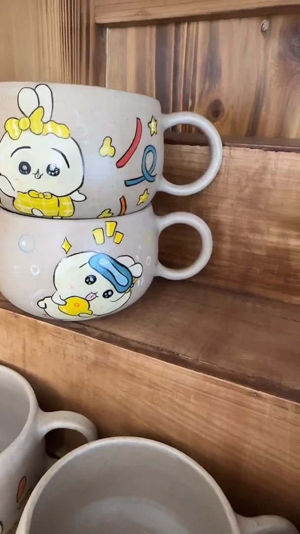 纯手工暴****贝纯手工绘制陶瓷杯