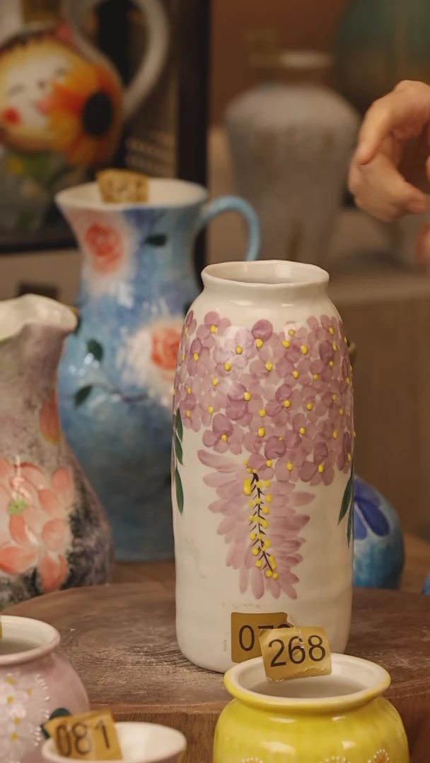 陶瓷079景德镇设计师手作花器摆件侘寂风