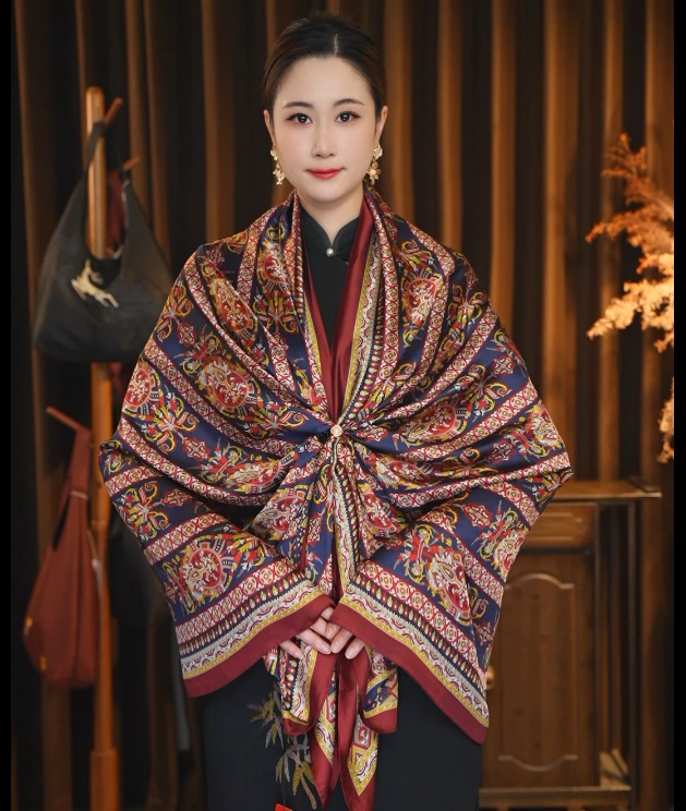 1-675【波斯风情】  丽景缎85x180左右长巾